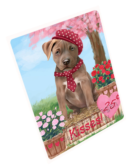 Rosie 25 Cent Kisses Pit Bull Dog Large Refrigerator / Dishwasher Magnet RMAG100926