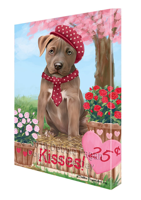 Rosie 25 Cent Kisses Pit Bull Dog Canvas Print Wall Art Décor CVS130211