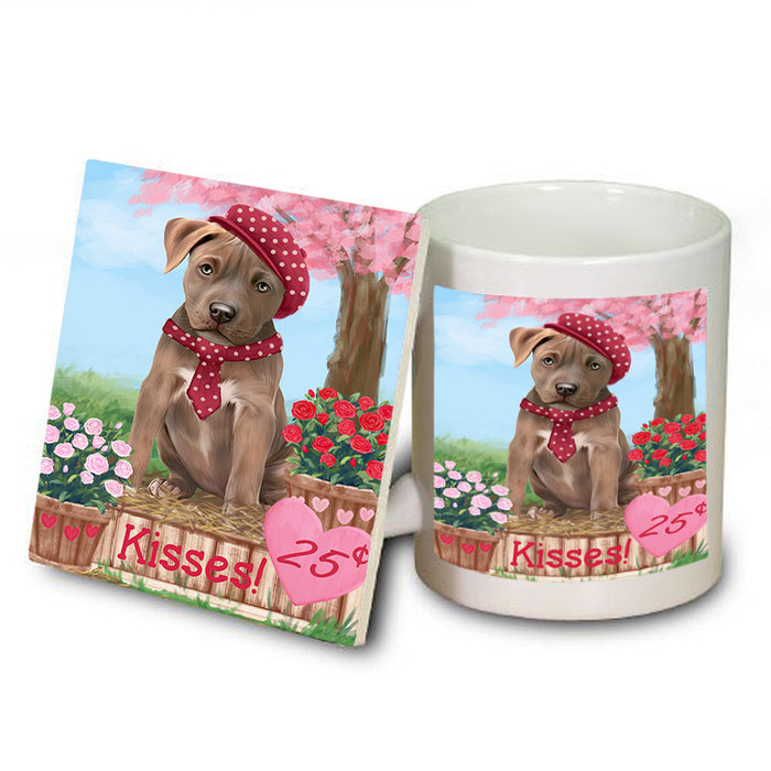 Rosie 25 Cent Kisses Pit Bull Dog Mug and Coaster Set MUC56435