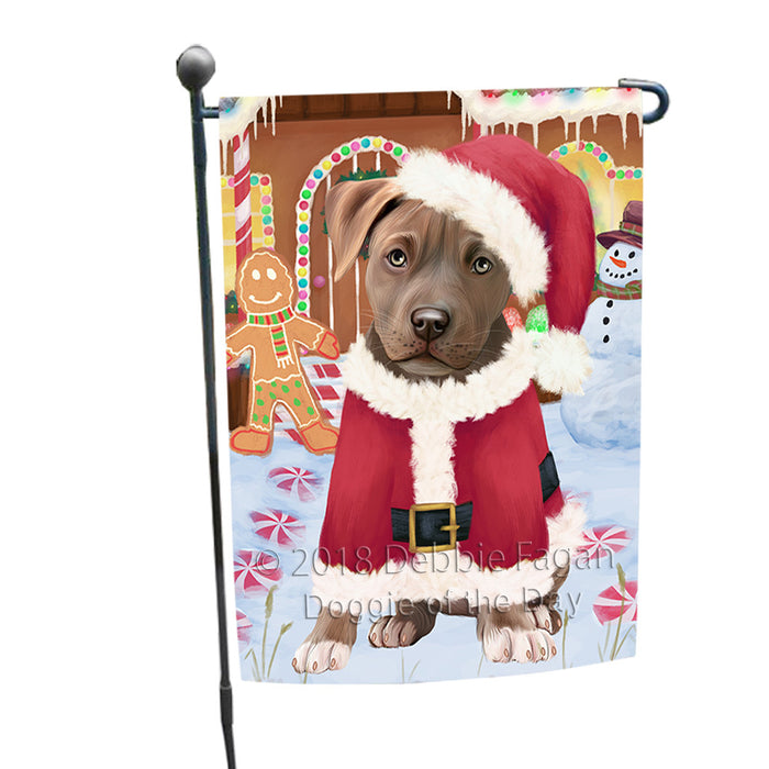 Christmas Gingerbread House Candyfest Pit Bull Dog Garden Flag GFLG57104