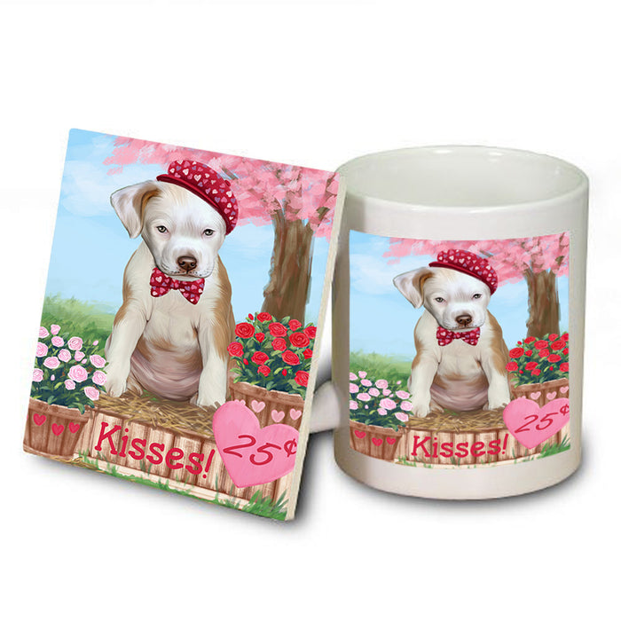 Rosie 25 Cent Kisses Pit Bull Dog Mug and Coaster Set MUC56436