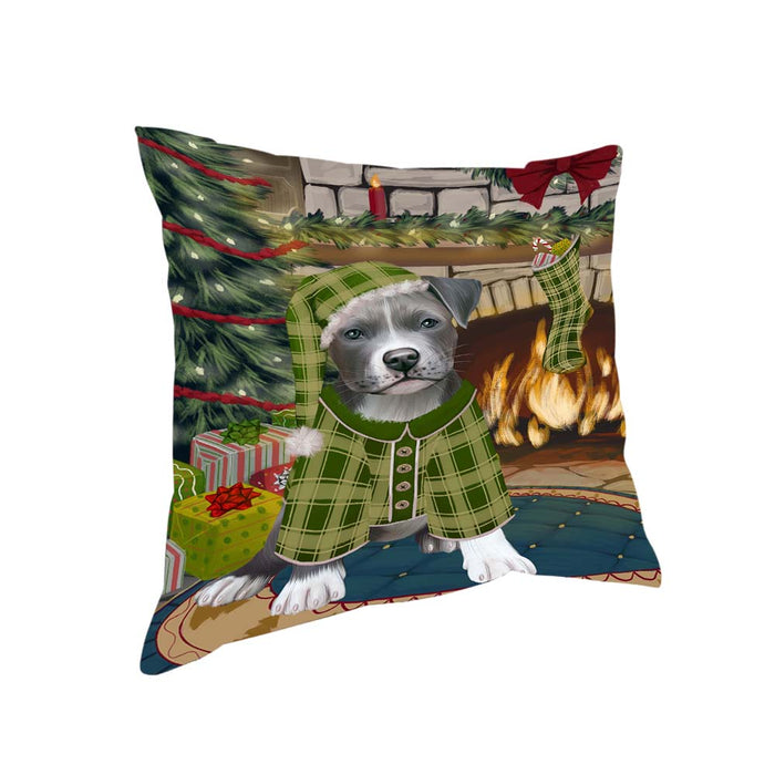 The Stocking was Hung Pit Bull Dog Pillow PIL71168