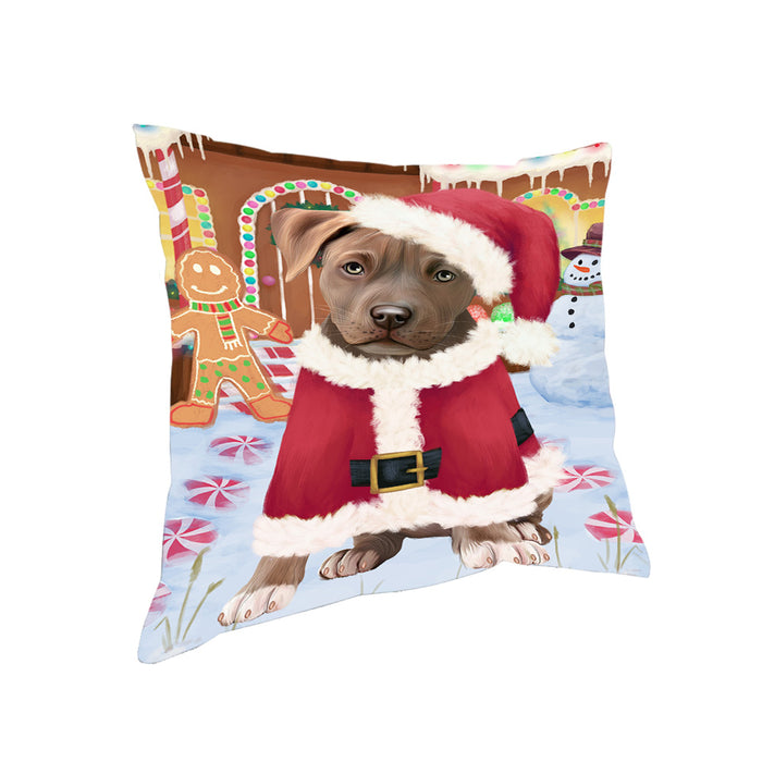 Christmas Gingerbread House Candyfest Pit Bull Dog Pillow PIL80196