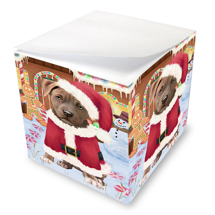 Christmas Gingerbread House Candyfest Pit Bull Dog Note Cube NOC54548
