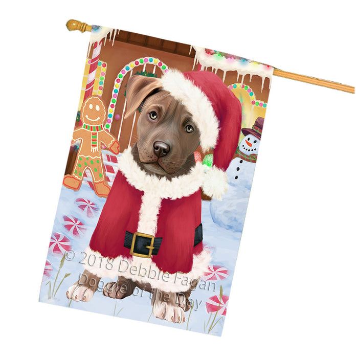 Christmas Gingerbread House Candyfest Pit Bull Dog House Flag FLG57160