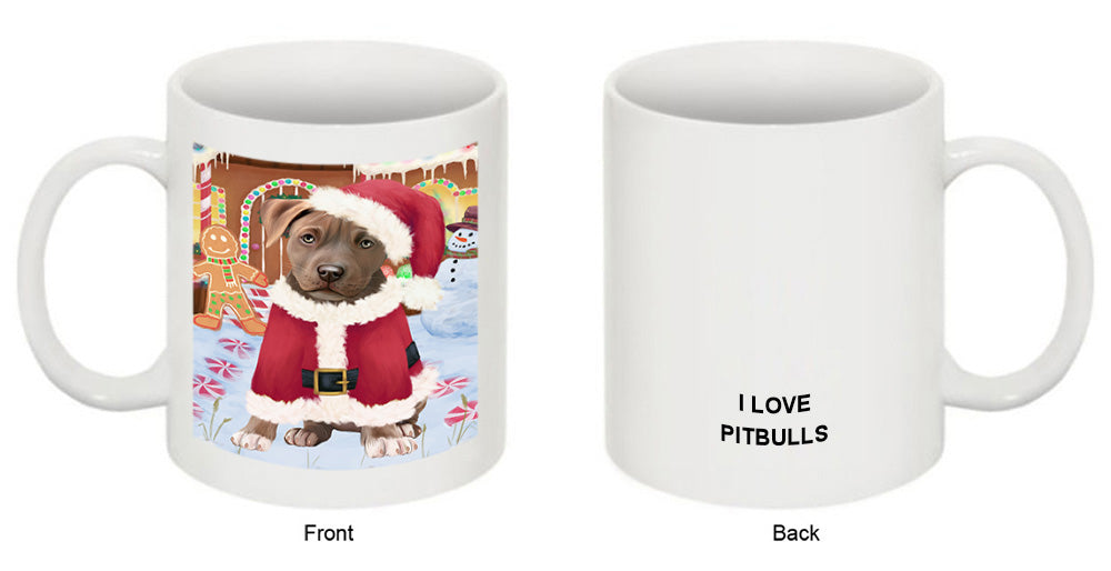 Christmas Gingerbread House Candyfest Pit Bull Dog Coffee Mug MUG51874