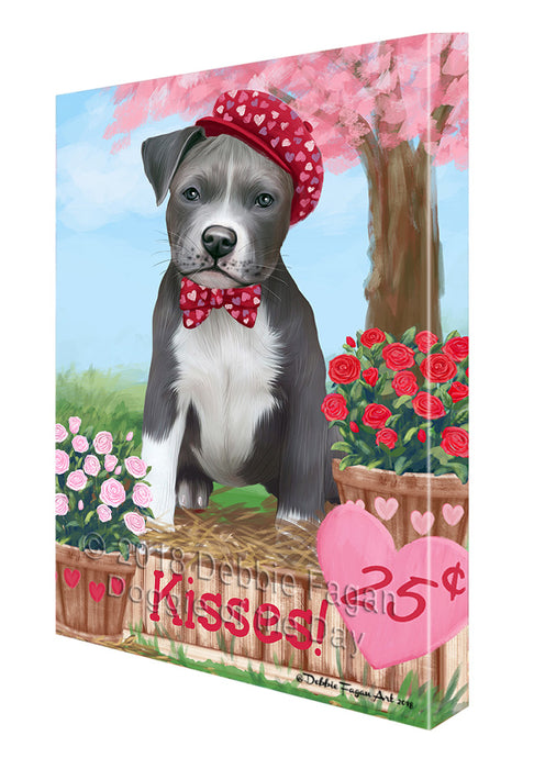 Rosie 25 Cent Kisses Pit Bull Dog Canvas Print Wall Art Décor CVS130229