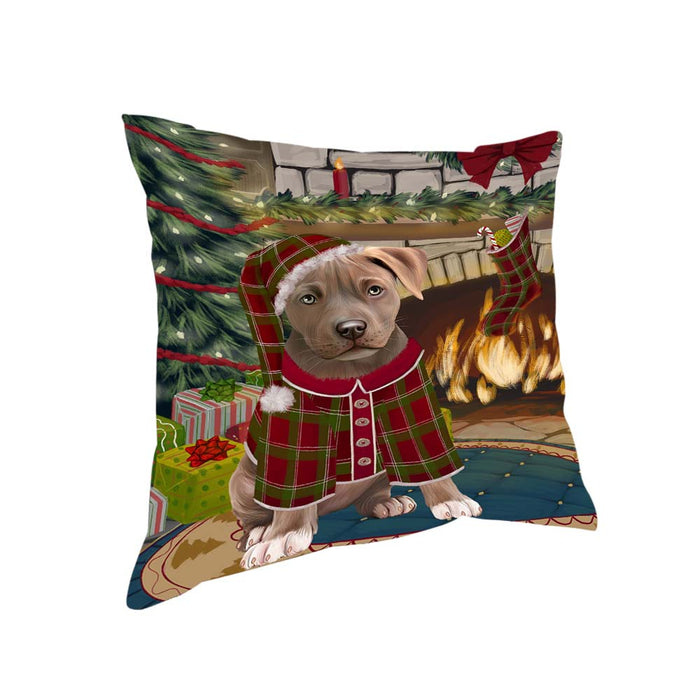 The Stocking was Hung Pit Bull Dog Pillow PIL71172