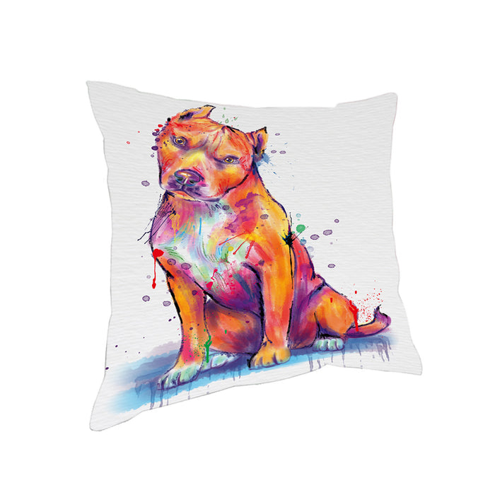 Watercolor Pit Bull Dog Pillow PIL83276