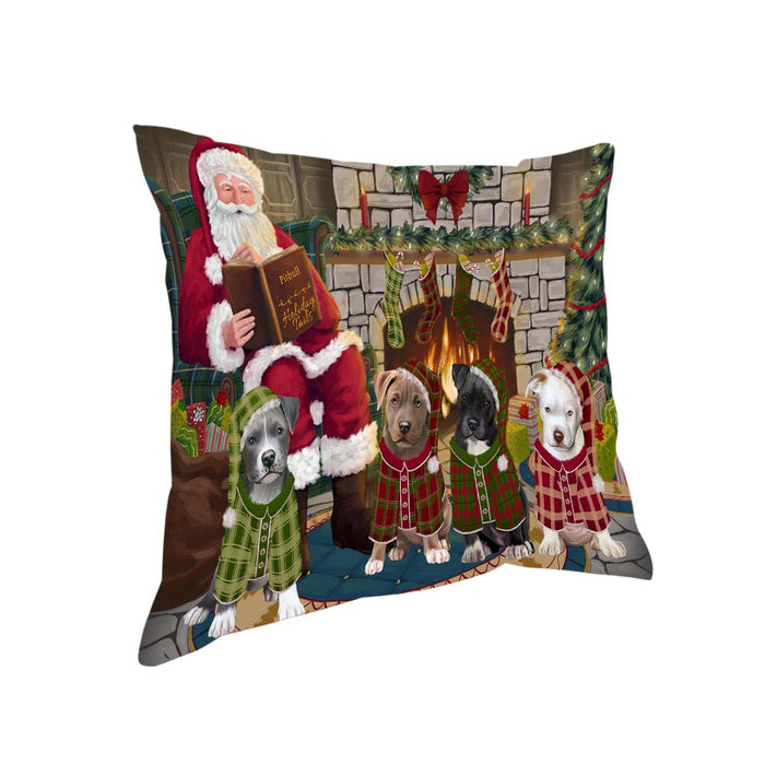 Christmas Cozy Holiday Tails Pit Bulls Dog Pillow PIL70428