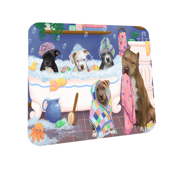 Rub A Dub Dogs In A Tub Pit Bulls Dog Coasters Set of 4 CST56766