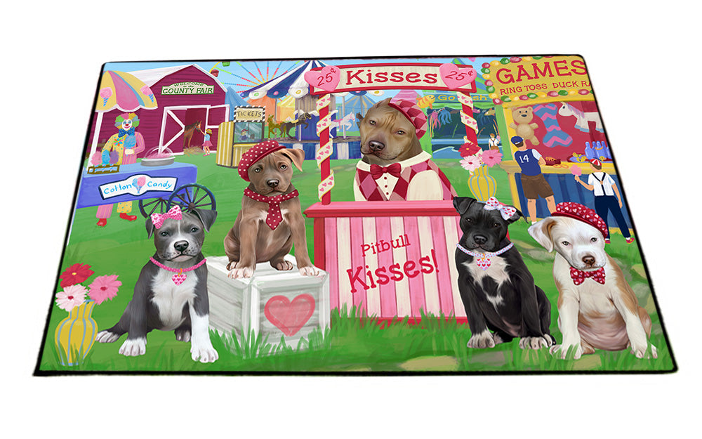 Carnival Kissing Booth Pit Bulls Dog Floormat FLMS53190