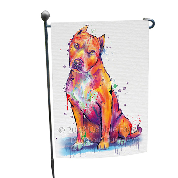 Watercolor Pit Bull Dog Garden Flag GFLG65062