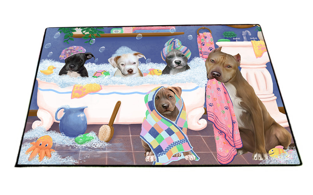 Rub A Dub Dogs In A Tub Pit Bulls Dog Floormat FLMS53607