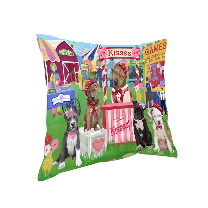 Carnival Kissing Booth Pit Bulls Dog Pillow PIL79440