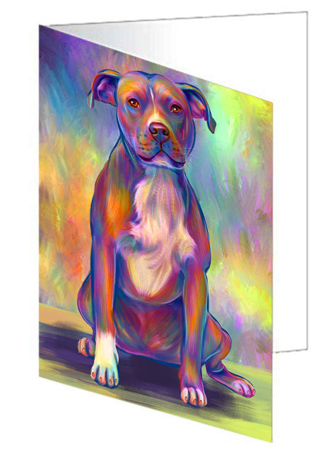 Paradise Wave Pitbull Dog Handmade Artwork Assorted Pets Greeting Cards and Note Cards with Envelopes for All Occasions and Holiday Seasons GCD74687
