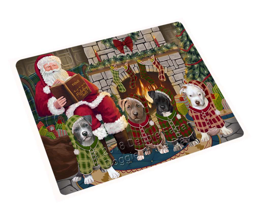 Christmas Cozy Holiday Tails Pit Bulls Dog Magnet MAG71262 (Small 5.5" x 4.25")