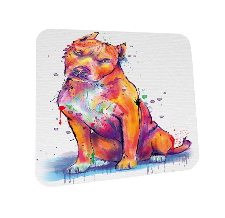 Watercolor Pit Bull Dog Coasters Set of 4 CST57052