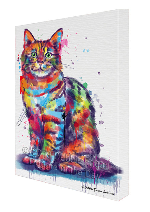 Watercolor Pixie Bob Cat Canvas Print Wall Art Décor CVS141920