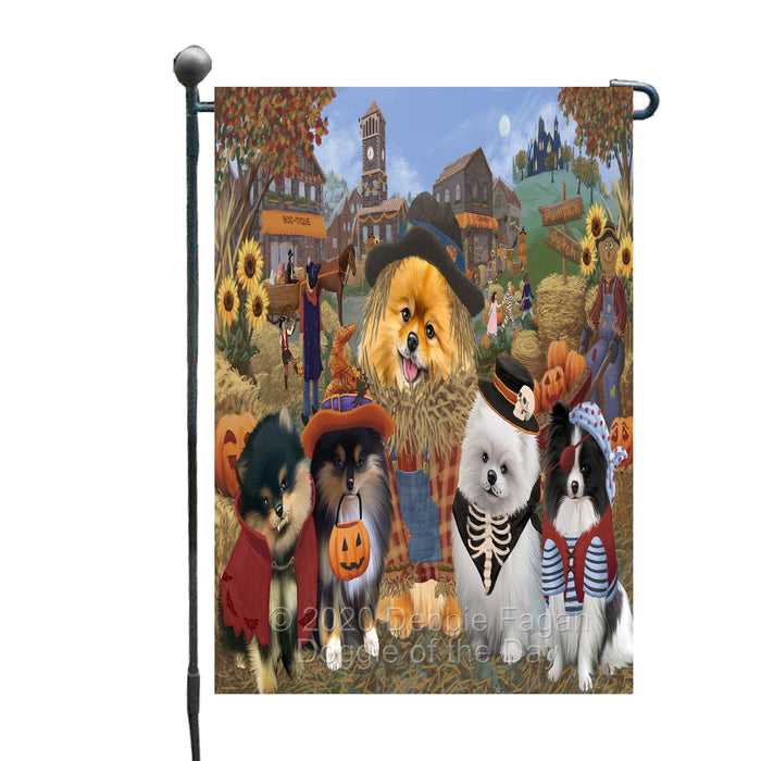 Halloween 'Round Town Pomeranian Dogs Garden Flag GFLG65734