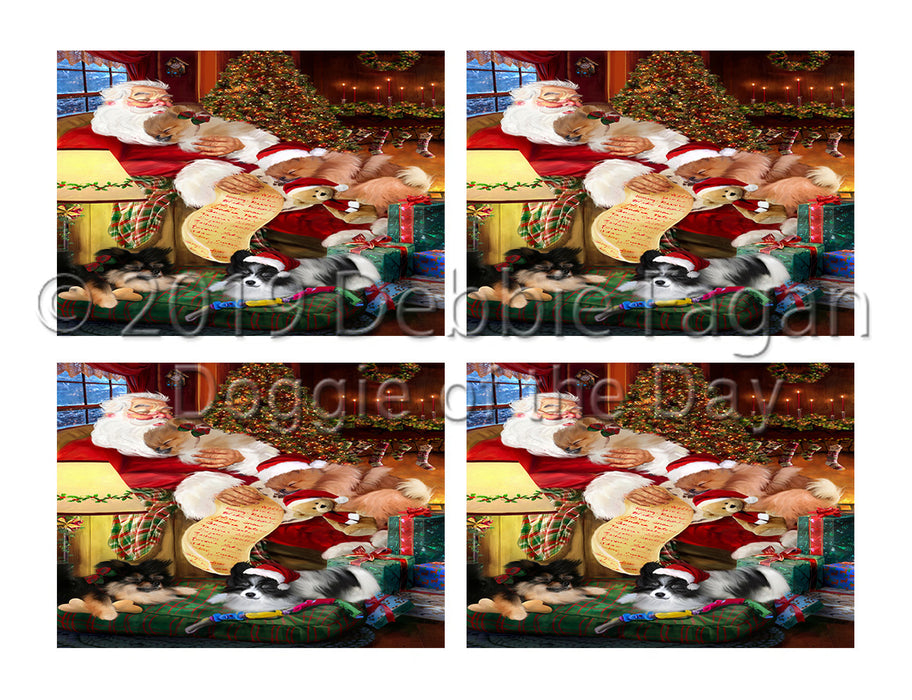 Santa Sleeping with Pomeranian Dogs Placemat