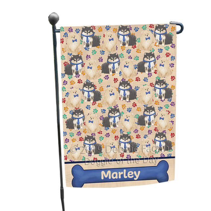 Rainbow Paw Print Pomeranian Dogs Garden Flag GFLG65301