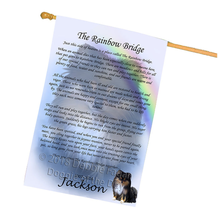 Rainbow Bridge Pomeranian Dog House Flag FLG56368