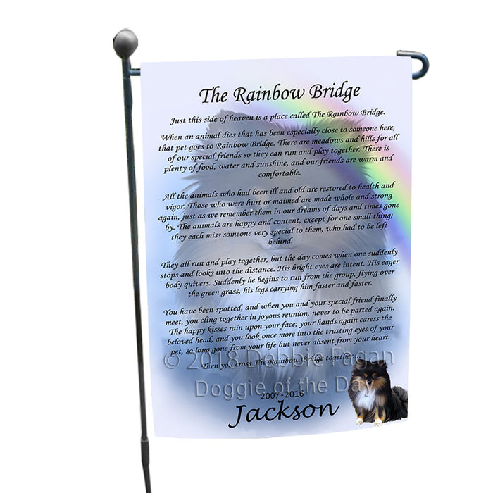 Rainbow Bridge Pomeranian Dog Garden Flag GFLG56232