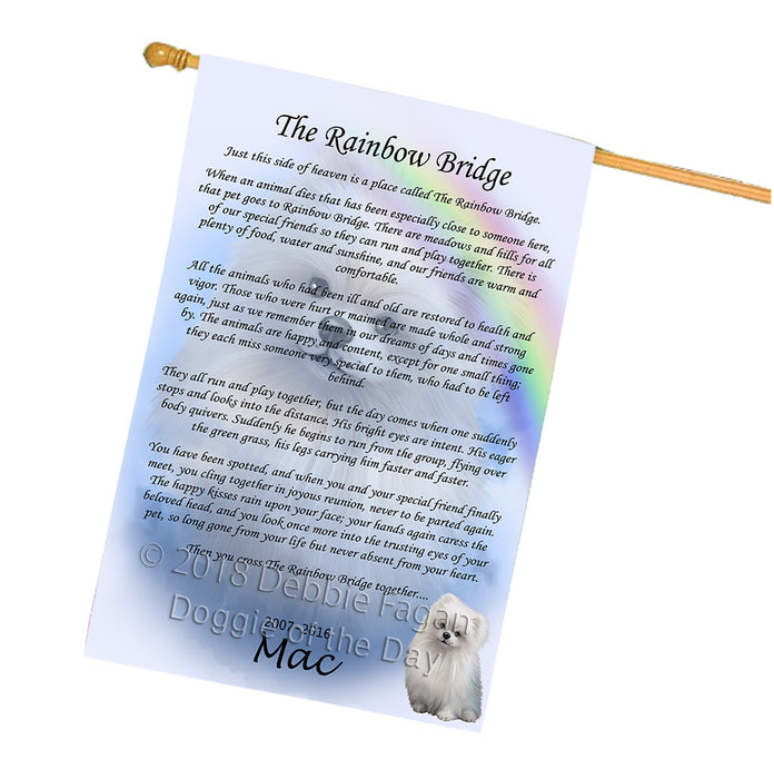 Rainbow Bridge Pomeranian Dog House Flag FLG56369