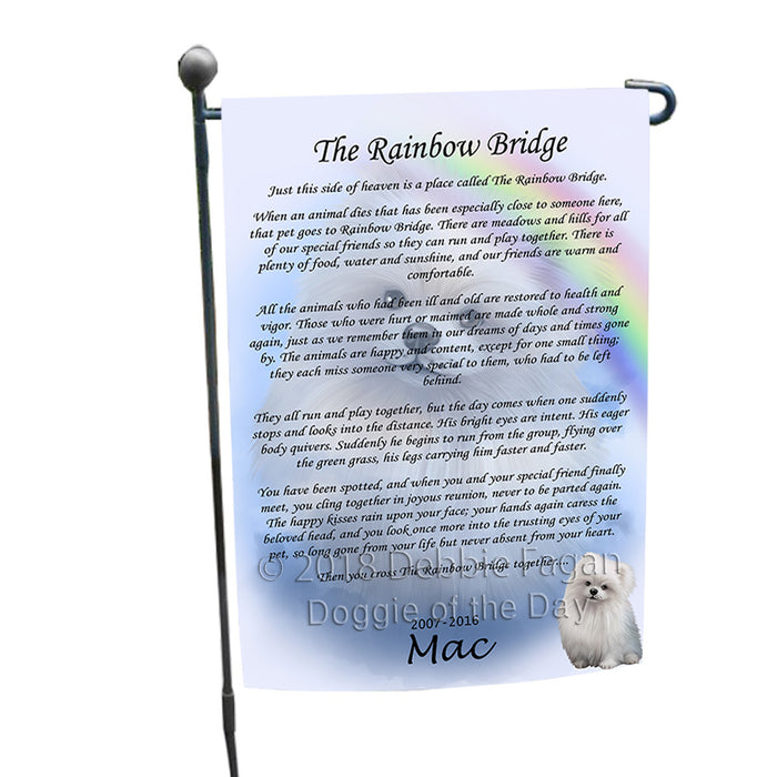 Rainbow Bridge Pomeranian Dog Garden Flag GFLG56233