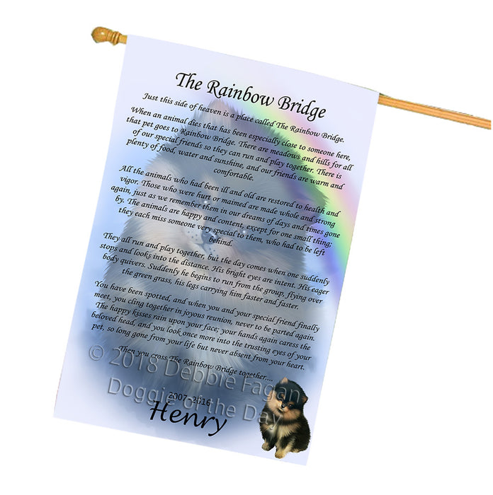 Rainbow Bridge Pomeranian Dog House Flag FLG56370