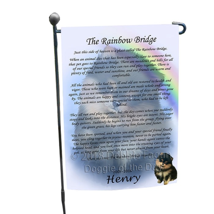 Rainbow Bridge Pomeranian Dog Garden Flag GFLG56234