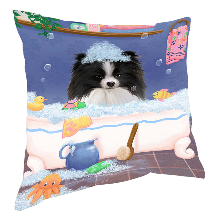Rub A Dub Dog In A Tub Pomeranian Dog Pillow with Top Quality High-Resolution Images - Ultra Soft Pet Pillows for Sleeping - Reversible & Comfort - Ideal Gift for Dog Lover - Cushion for Sofa Couch Bed - 100% Polyester, PILA90703