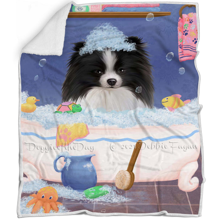 Rub A Dub Dog In A Tub Pomeranian Dog Blanket BLNKT143125