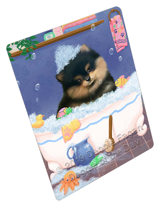 Rub A Dub Dog In A Tub Pomeranian Dog Cutting Board - For Kitchen - Scratch & Stain Resistant - Designed To Stay In Place - Easy To Clean By Hand - Perfect for Chopping Meats, Vegetables, CA81800