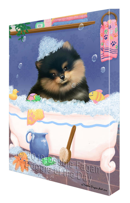 Rub A Dub Dog In A Tub Pomeranian Dog Canvas Print Wall Art Décor CVS143261