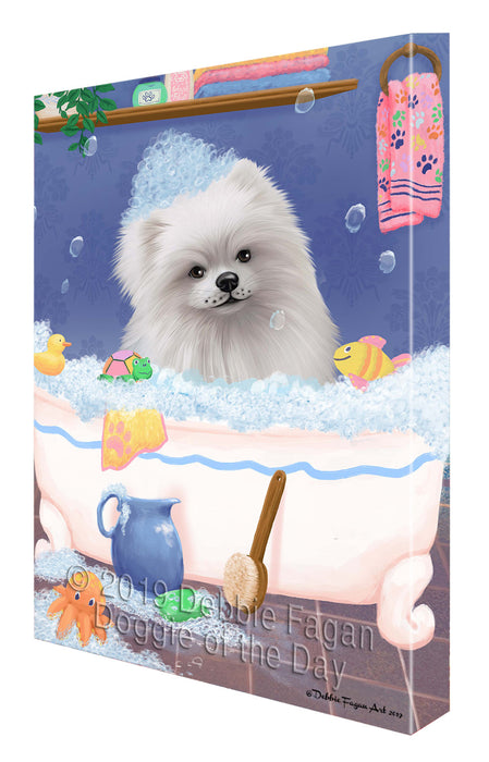 Rub A Dub Dog In A Tub Pomeranian Dog Canvas Print Wall Art Décor CVS143270