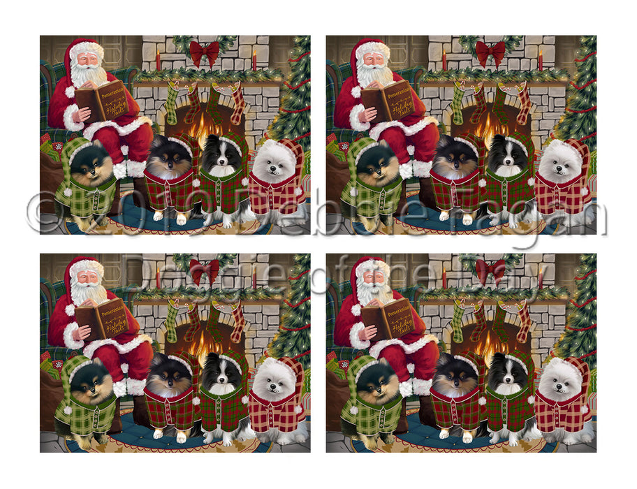 Christmas Cozy Holiday Fire Tails Pomeranian Dogs Placemat