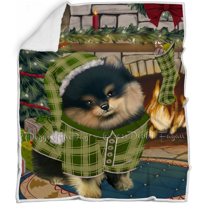 The Stocking was Hung Pomeranian Dog Blanket BLNKT119505