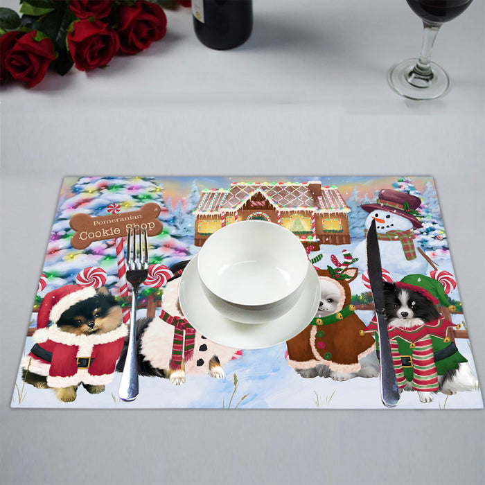 Holiday Gingerbread Cookie Pomeranian Dogs Placemat