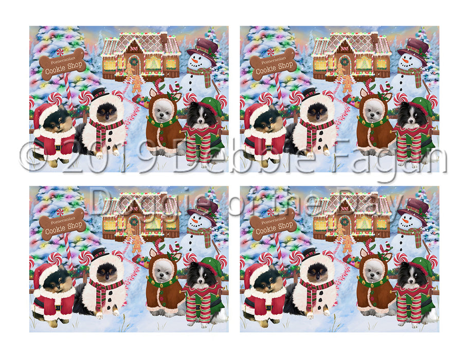 Holiday Gingerbread Cookie Pomeranian Dogs Placemat