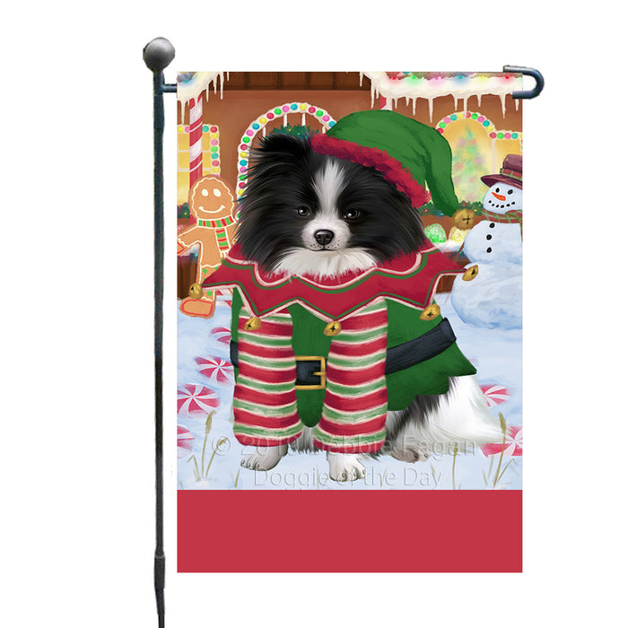 Personalized Gingerbread Candyfest Pomeranian Dog Custom Garden Flag GFLG64122
