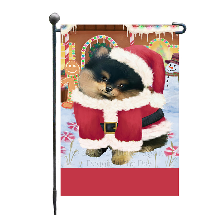 Personalized Gingerbread Candyfest Pomeranian Dog Custom Garden Flag GFLG64124