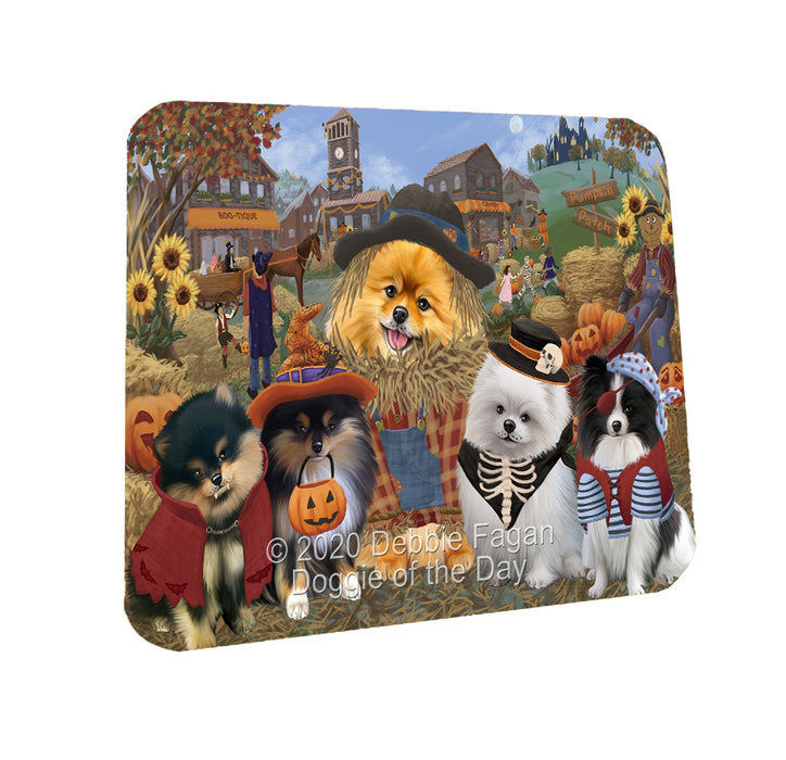Halloween 'Round Town Pomeranian Dogs Coasters Set of 4 CSTA57975