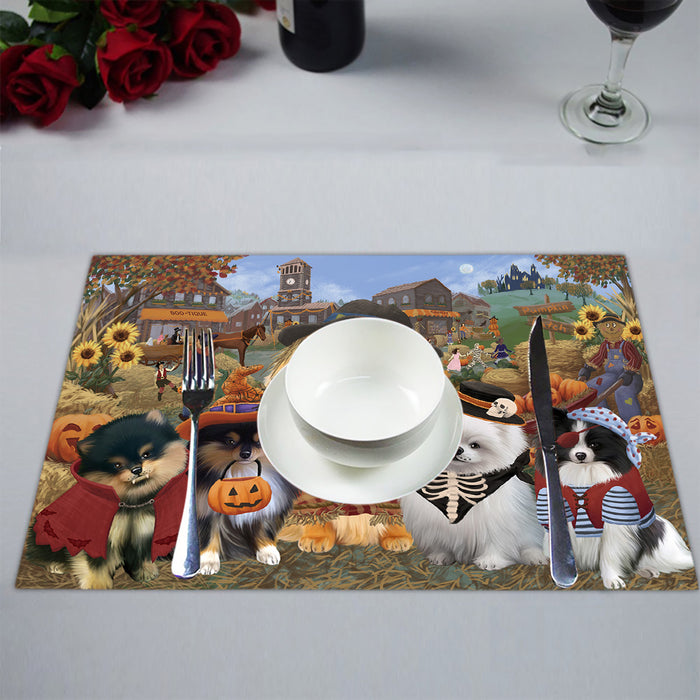 Halloween 'Round Town Pomeranian Dogs Placemat