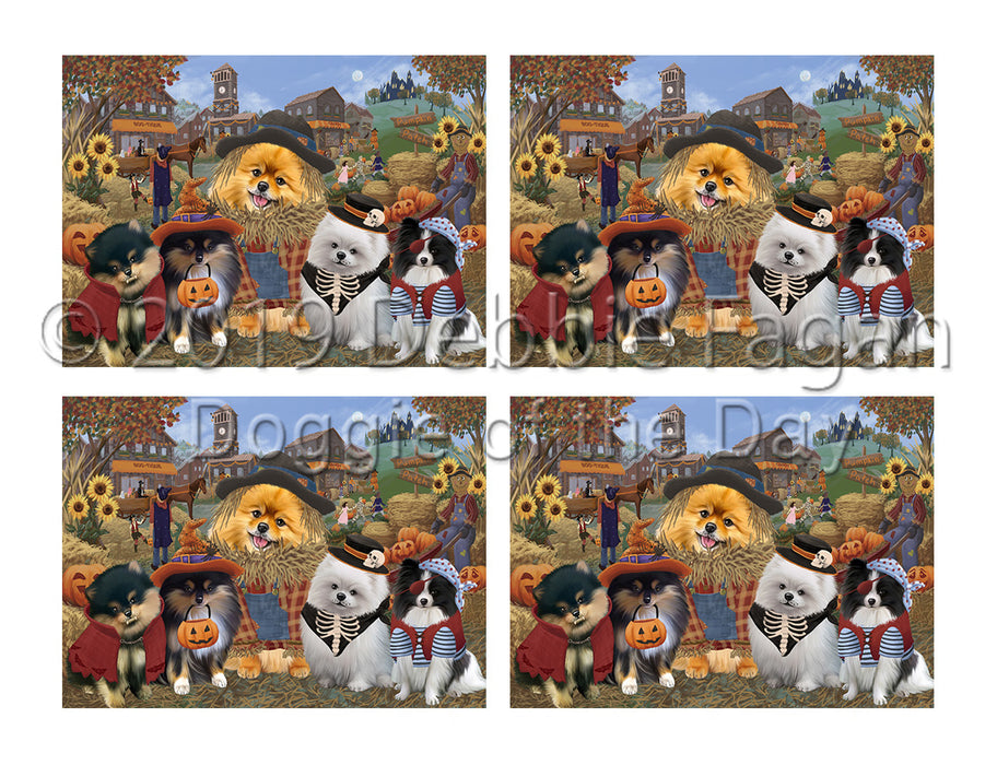 Halloween 'Round Town Pomeranian Dogs Placemat