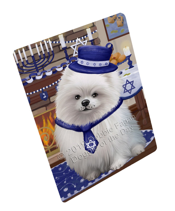 Happy Hanukkah Pomeranian Dog Cutting Board - For Kitchen - Scratch & Stain Resistant - Designed To Stay In Place - Easy To Clean By Hand - Perfect for Chopping Meats, Vegetables