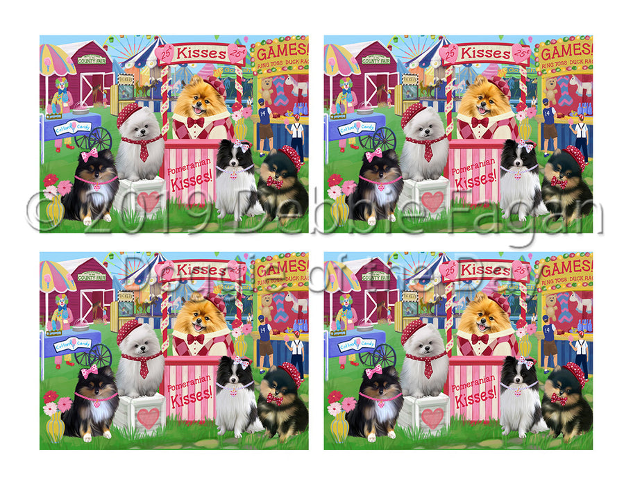 Carnival Kissing Booth Pomeranian Dogs Placemat