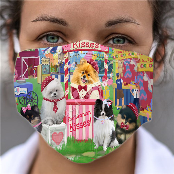 Carnival Kissing Booth Pomeranian Dogs Face Mask FM48068