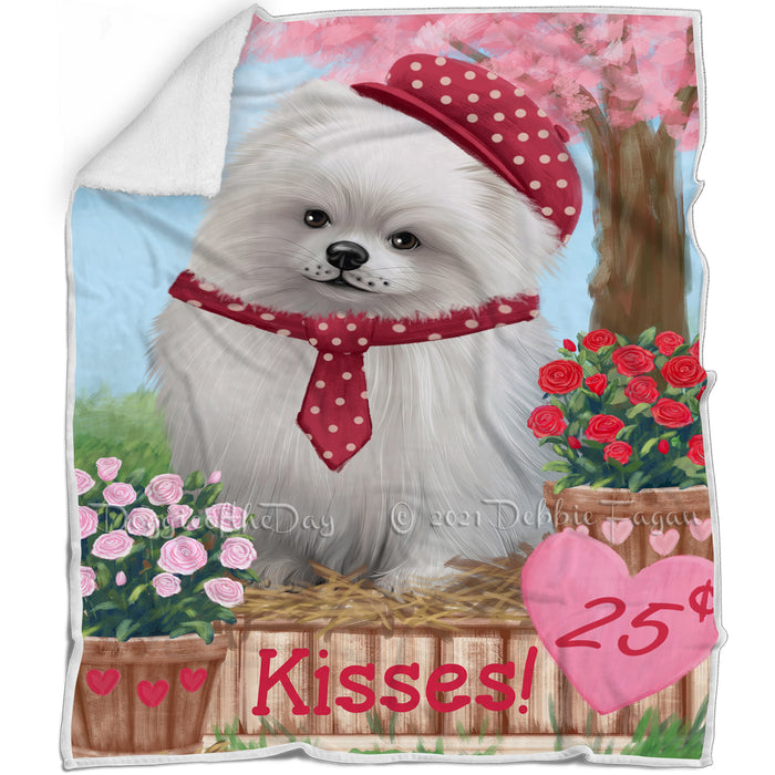 Rosie 25 Cent Kisses Pomeranian Dog Blanket BLNKT123312